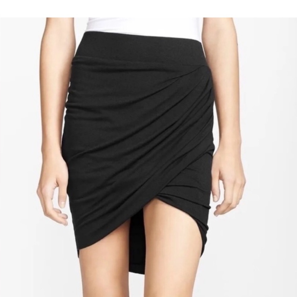 Helmut Lang Nova Jersey Twist Draped Skirt